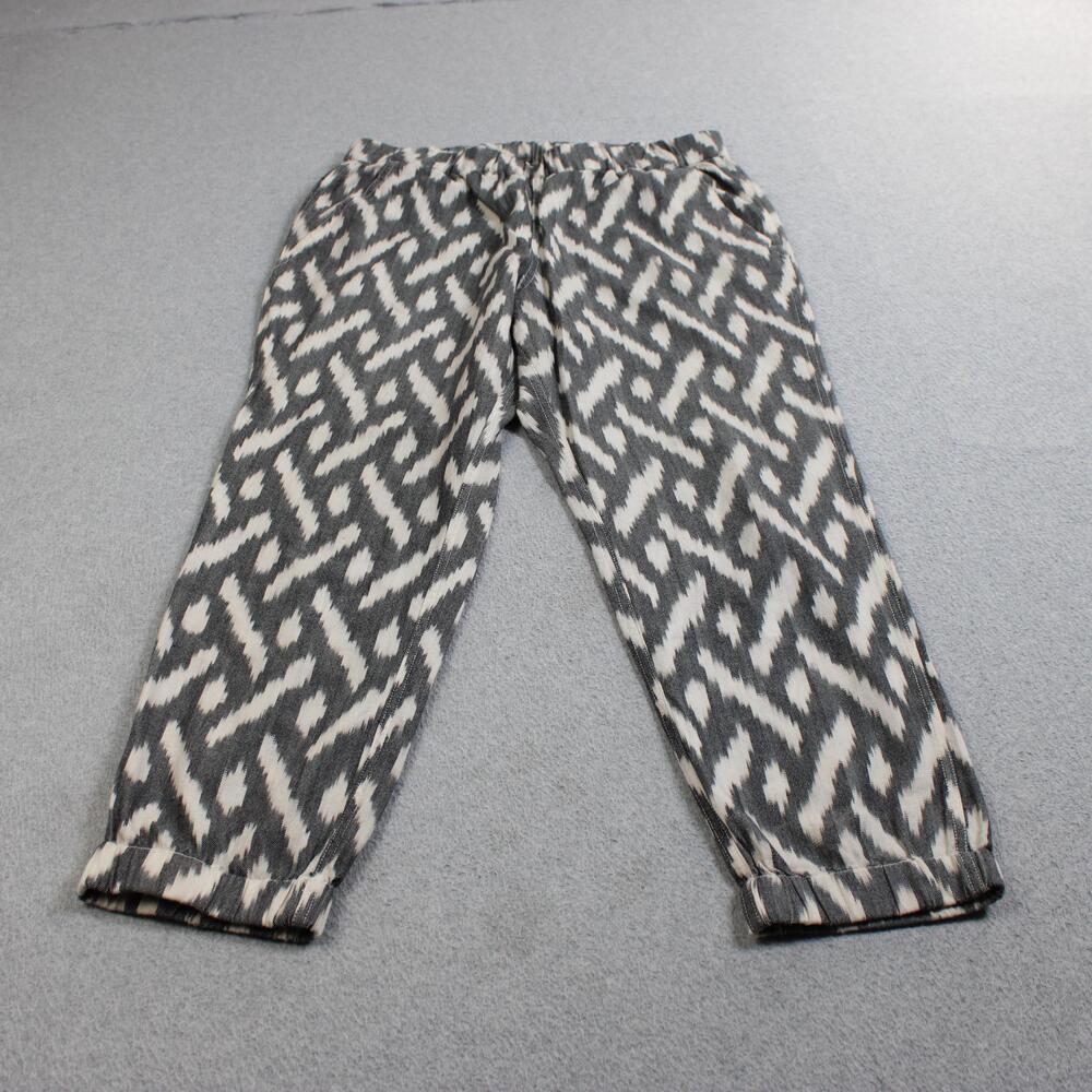 J Crew Pant Women 10 Gray Chambray Jogger Elastic Waist Lightweight Cropped Boho